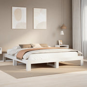 Giroletto senza Materasso Bianco 200x200 cm Legno Massello Pino