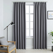 Tende Oscuranti con Ganci 2 pz Grigie 140x245 cm 134432