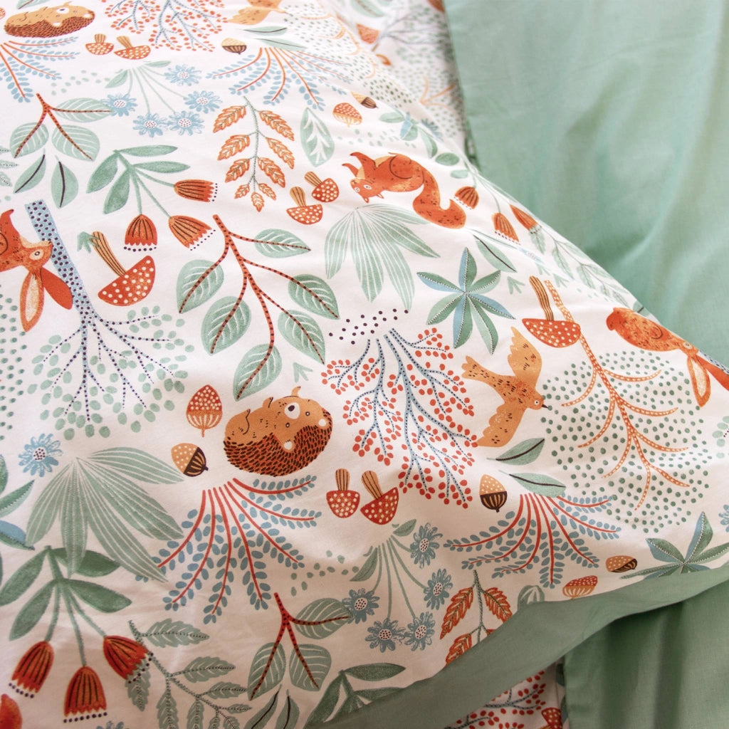 Set biancheria da letto cotone reversibile stampato autunno singola,