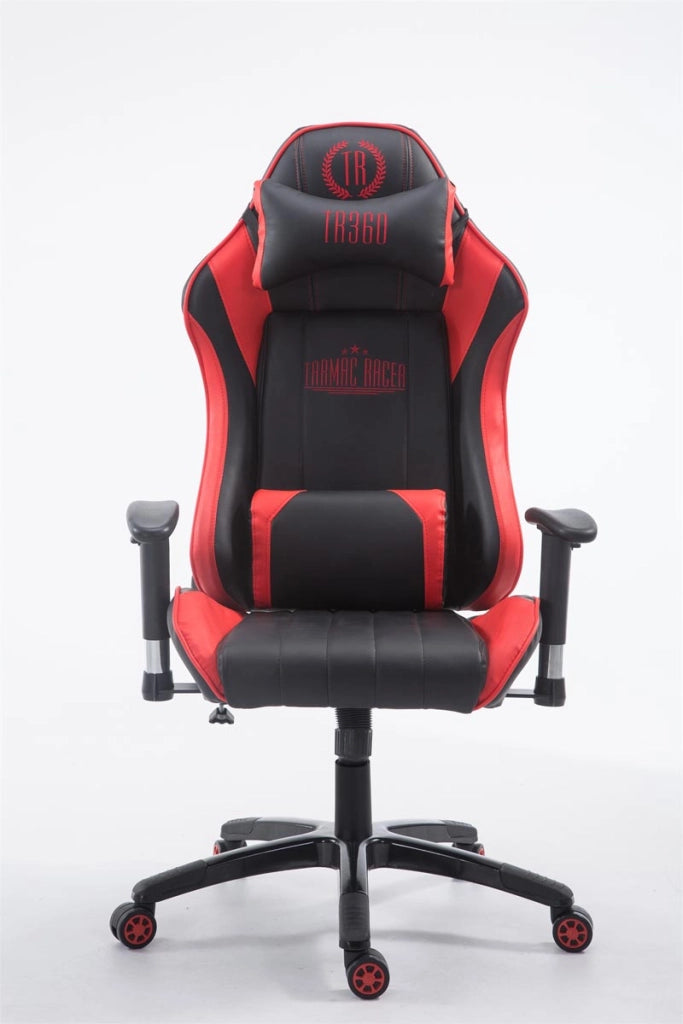 Sedia da ufficio Racing XL Shift in similpelle nero/rosso,senza poggiapiedi
