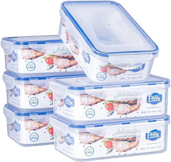 Set di contenitori in plastica con coperchio, contenitori per pasti, scatola di archiviazione, set di servizio per forno a microonde, contenitore rettangolare per colazione, contenitori ermetici per pane