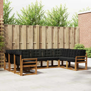 Set di divani da esterno con cuscino 9 pcs Naturale e Nero 3369051