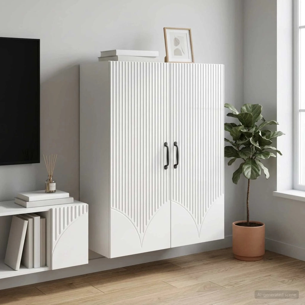 Mobiletto a muro Bianco Lucido 66 x 34,5 x 90 cm 898909