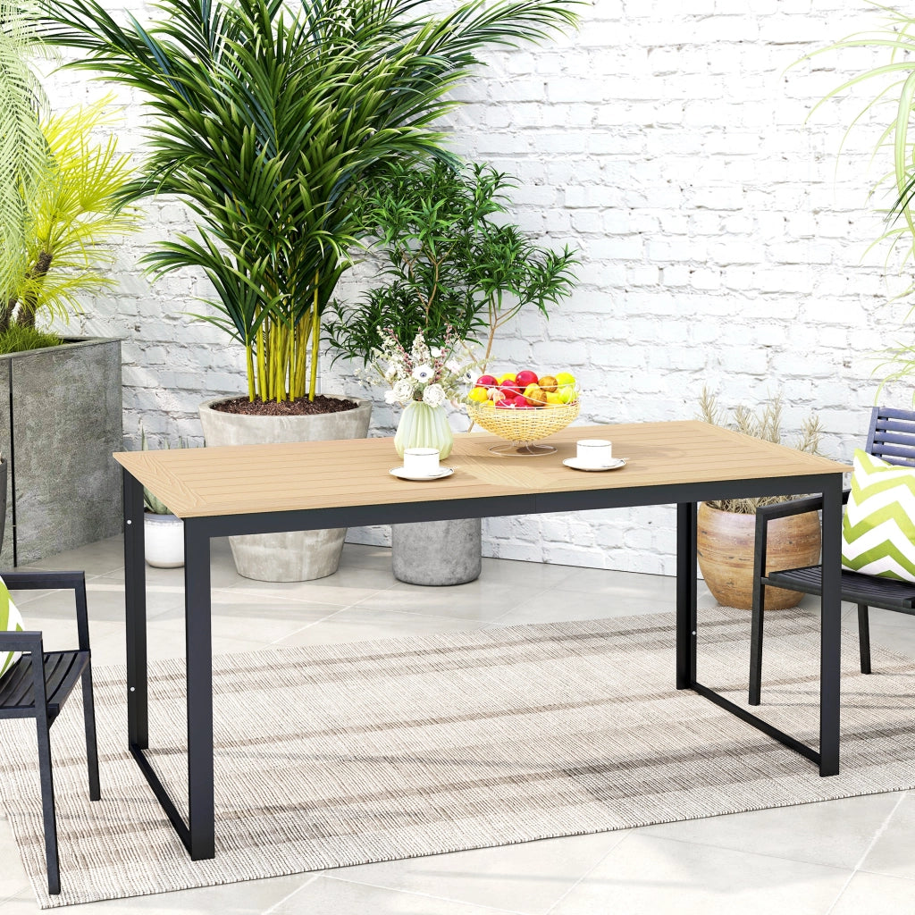 Tavolo da pranzo esterno per 6 persone ¨C Zephmum ¨C Legno teak, 160x80 cm