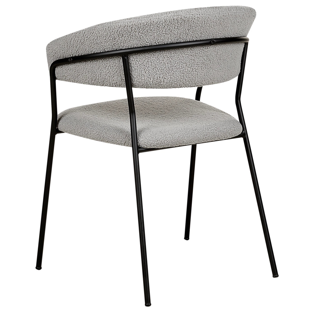Set di 2 sedie da pranzo moderne Seduta imbottita in velluto grigio con braccioli Schienale curvo Design moderno e contemporaneo