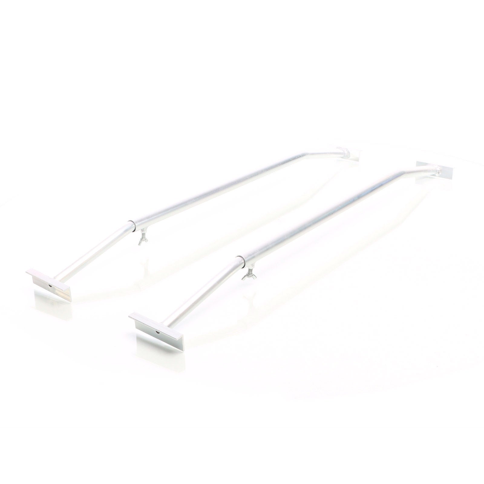 Staffe telo per rimorchi leggeri e carrelli appendice, 2 barre allungabili 100-145cm, in alluminio
