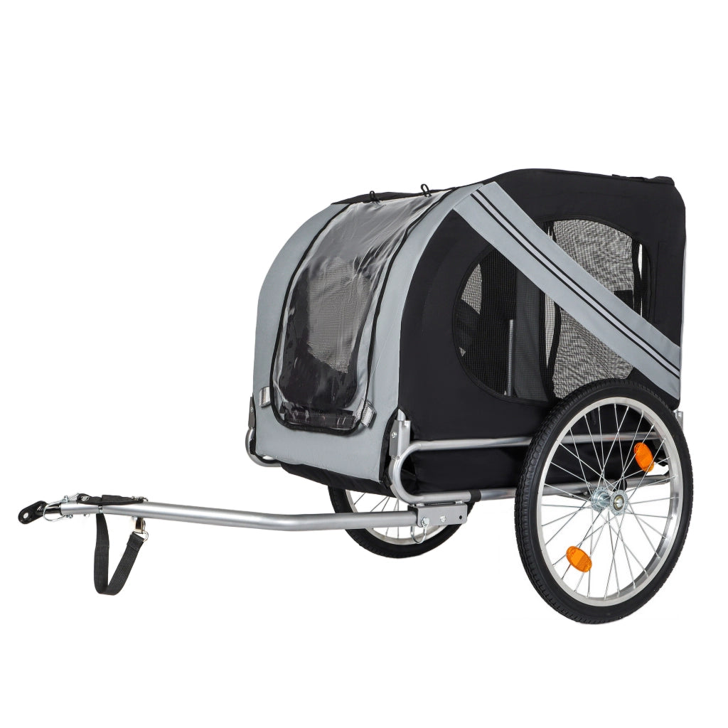 RIMORCHIO PER BICICLETTA PER CANI 40 kg Nero/Grigio in Acciaio