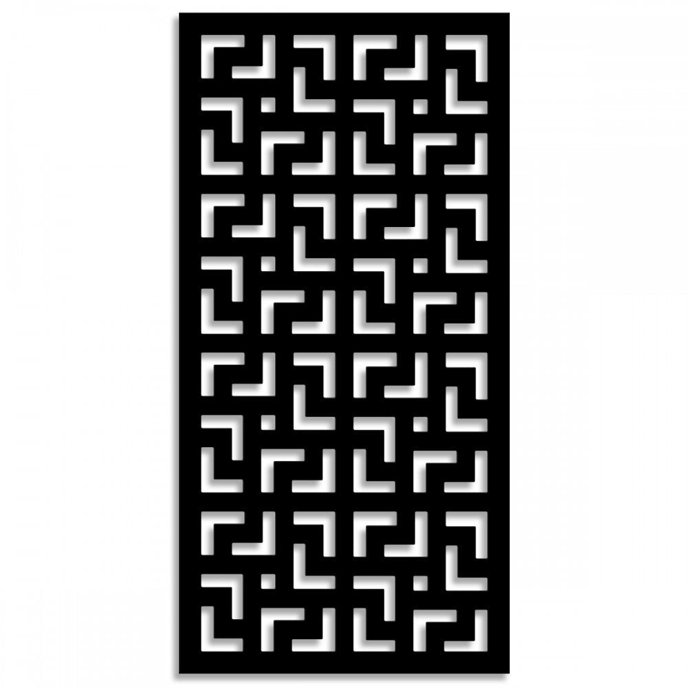 LABYRINTH - L - Pannello in PVC traforato - Parasole Misura: 47x94 cm, Colore: nero