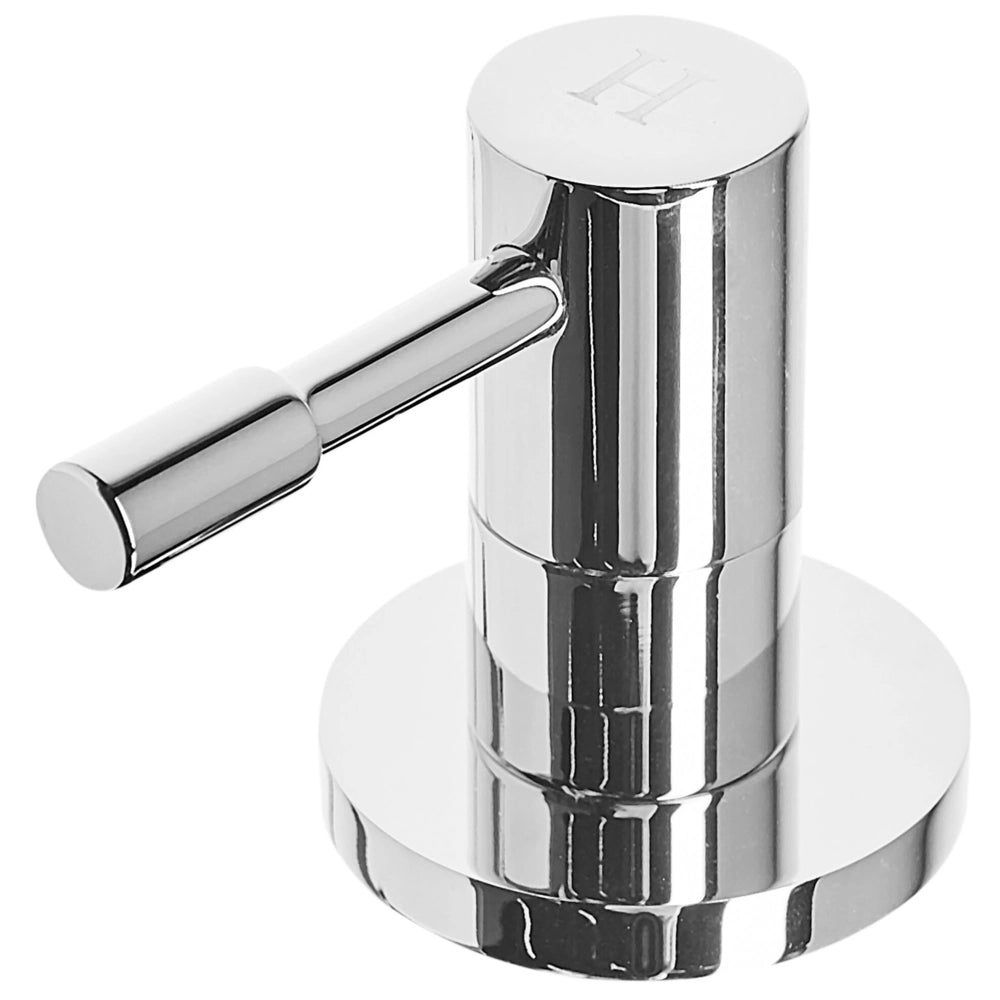 Rubinetto da Bagno per Lavabo in Ottone color Argento con Due Manopole curvo moderno