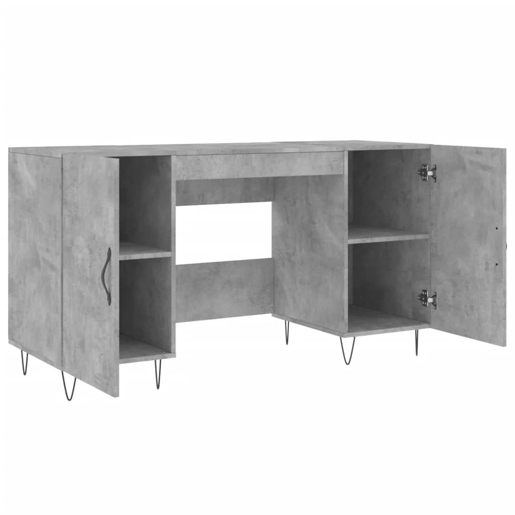Scrivania tavolo postazione di lavoro mobile per computer studio 140 x 50 x 75 cm legno ingegnerizzato grigio 02_0023835