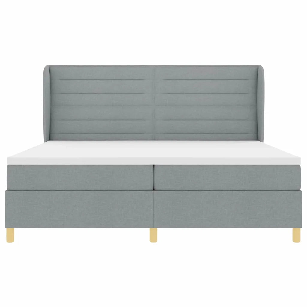 Letto a molle con materasso Grigio chiaro 200 x 200 cm Tessuto 3340711