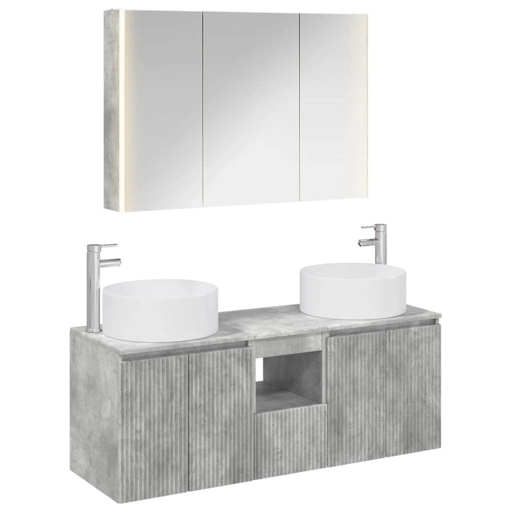 Set di Armadi da Bagno 4 pcs Grigio Cemento 3406586