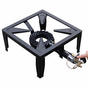 Fornellone a Gas GPL 40x40 cm, 4 Piedi 7,5 kW con Piezo e Termocoppia, Bruciatore Ø170 mm