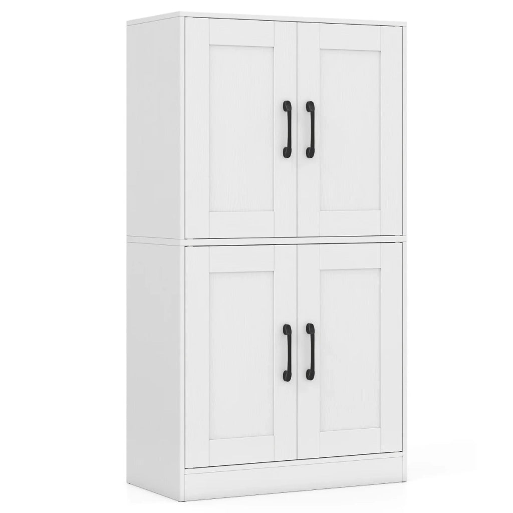 Mobile contenitore 60 x 30 x 110 cm con ripiani regolabili e maggiore sicurezza design moderno in legno MDF bianco 20_0016049