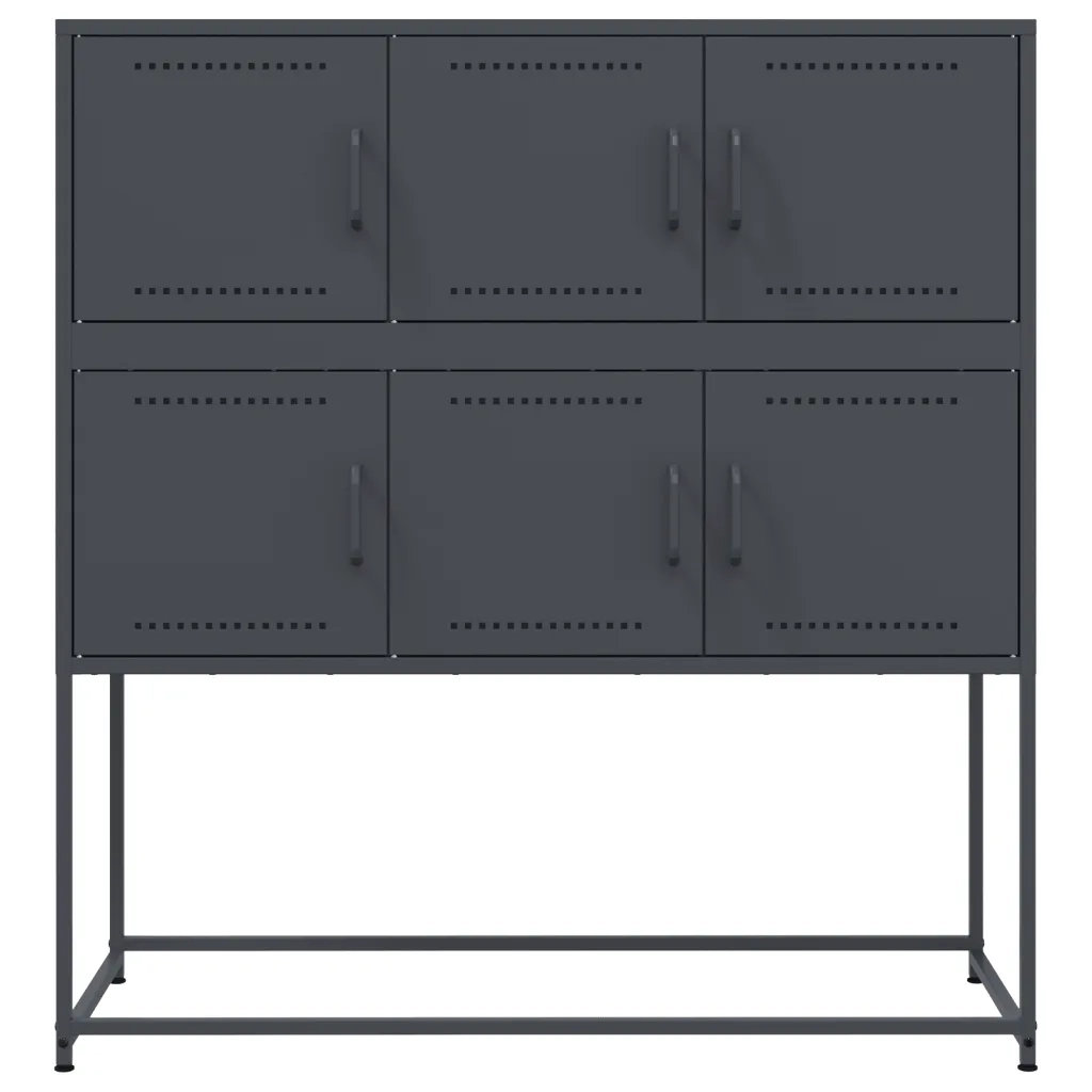 Credenza-Buffet-Armadio da cucina Antracite 100,5x39x107 cm in Acciaio 227207