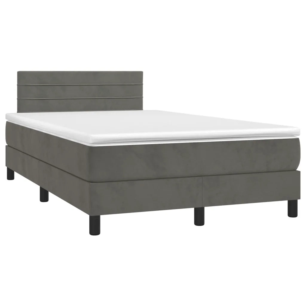 Letto a Molle con Materasso e LED Grigio Scuro 120x200 cm cod mxl 61936
