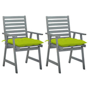 Sedie da Pranzo da Esterni con Cuscini 2 pz Massello di Acacia cod mxl 52375
