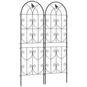 Supporto per piante rampicanti in metallo con design uccelli ¨C zephmum ¨C 2 pezzi 50x150 cm nero