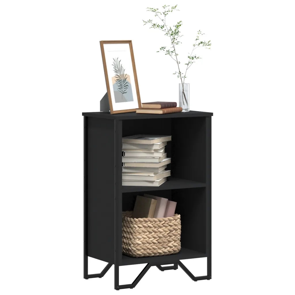 Libreria-Scaffale per Libri-Mobile di Stoccaggio Nera 50x31x74,5 cm in Legno Multistrato