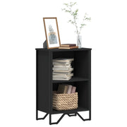 Libreria-Scaffale per Libri-Mobile di Stoccaggio Nera 50x31x74,5 cm in Legno Multistrato