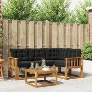 Set di divani da esterno con cuscino 5 pcs Naturale e Nero