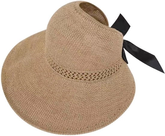 Cappello di Sole a Strisce con Apertura Superiore