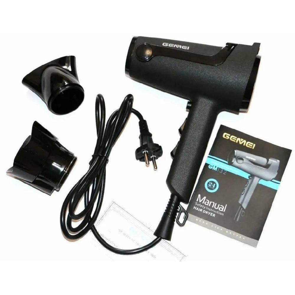 Trade Shop - Asciugacapelli 2000 Watt Gm-132 Professionale 3 Velocità Con Ugello Rotante Phon -