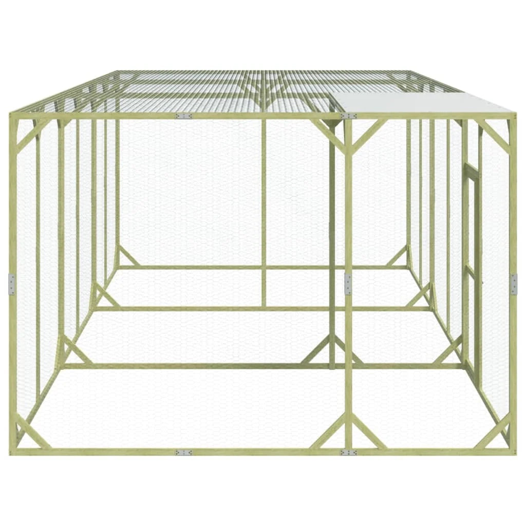 Pollaio/recinto/gabbia 600 x 300 x 200 cm in legno massello di pino impregnato marrone 02_0043929