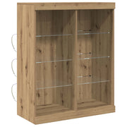 Credenza | Madia LED con strisce LED Rovere Artigianale 81 x 37 x 100 cm