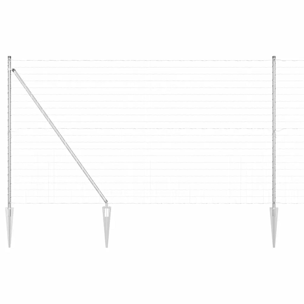 Recinzione da Giardino | Recinzione con Posto Argento 1,5 x 10 m Acciaio