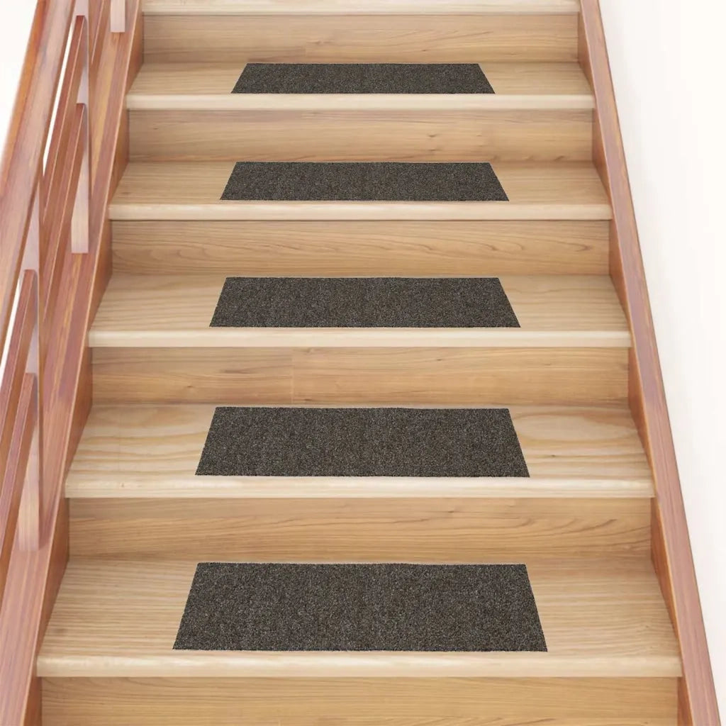 Tappetini per scale autoadesivi 15 pz | Gradini per Scale 60x25 cm antracite rettangolari