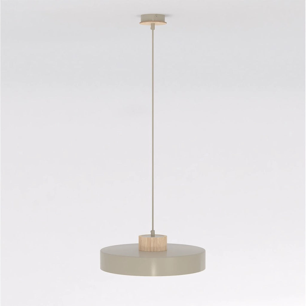 Lampada a sospensione KIVI in acciaio color mokka e legno