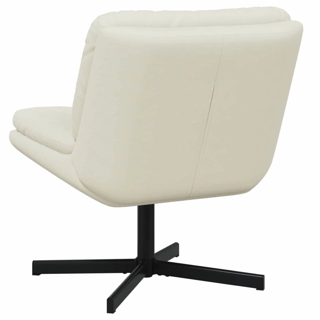 Poltrona Relax con Base Girevole Crema 63 x 75 x 76 cm Velluto 42007367