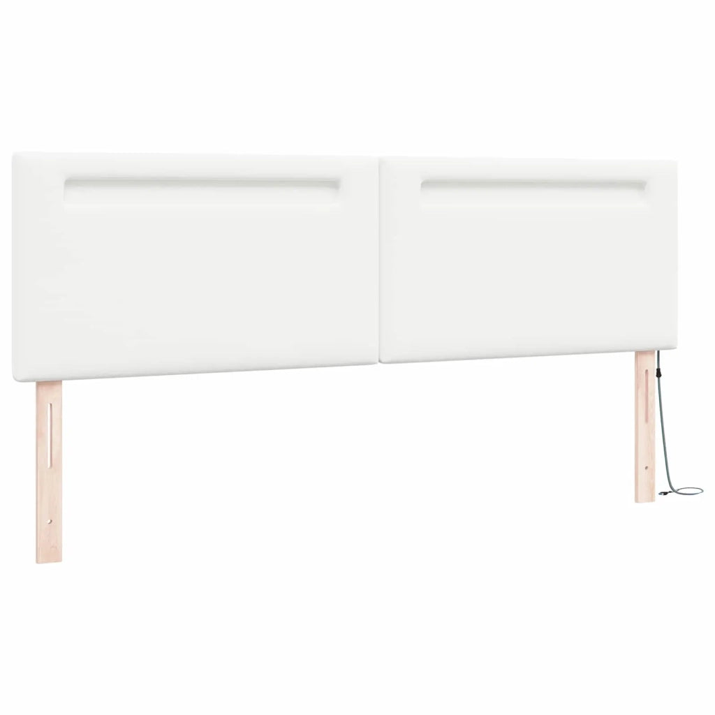 Testiera LED Bianco 180 cm Pelle Sintetica 42007310