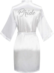 Kimono da notte per donne, camicia da camera, abito da damigella d'onore, abito da sera corto, abbigliamento da notte leggero, pigiama, notturno, matrimonio, festa, estate, bianco