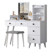 Mobile da Trucco Lusia, Toeletta Specchio Incluso, 125x40x94h cm Bianco