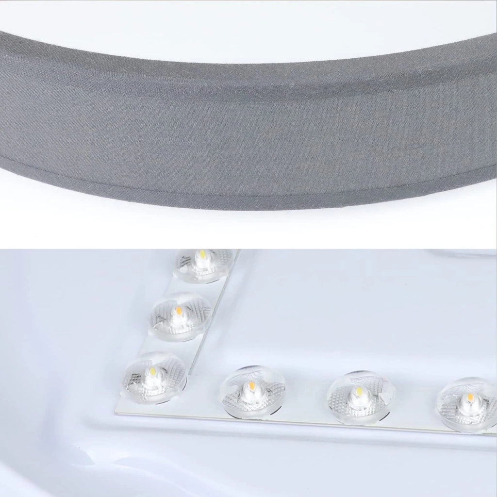 ZMH Lampada da soffitto plafoniera LED moderna paralume rotondo tessuto 30cm