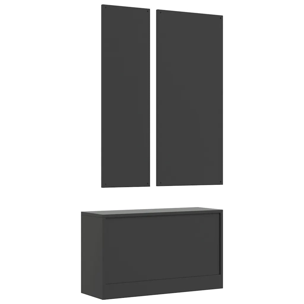 Set Scarpiere 3 in 1 Nero in Legno Multistrato 342571