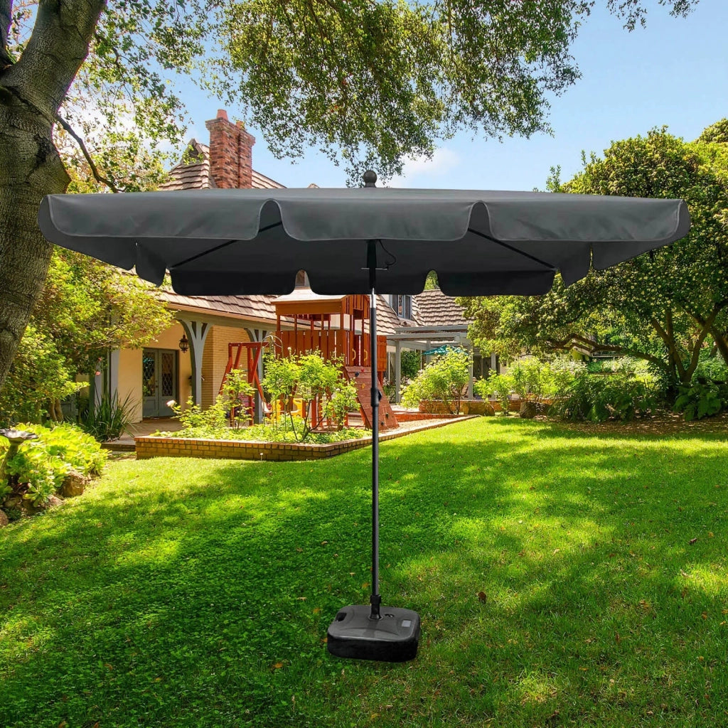 Ombrellone da giardino FLOKS con protezione UV grigio scuro peso 2,8 kg dimensioni 200x123x235 cm