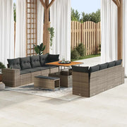 Set Divano da Giardino con cuscino 11 pcs Grigio polyrattan 3361988