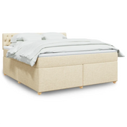 Giroletto a Molle con Materasso Crema 180x200 cm in Tessuto