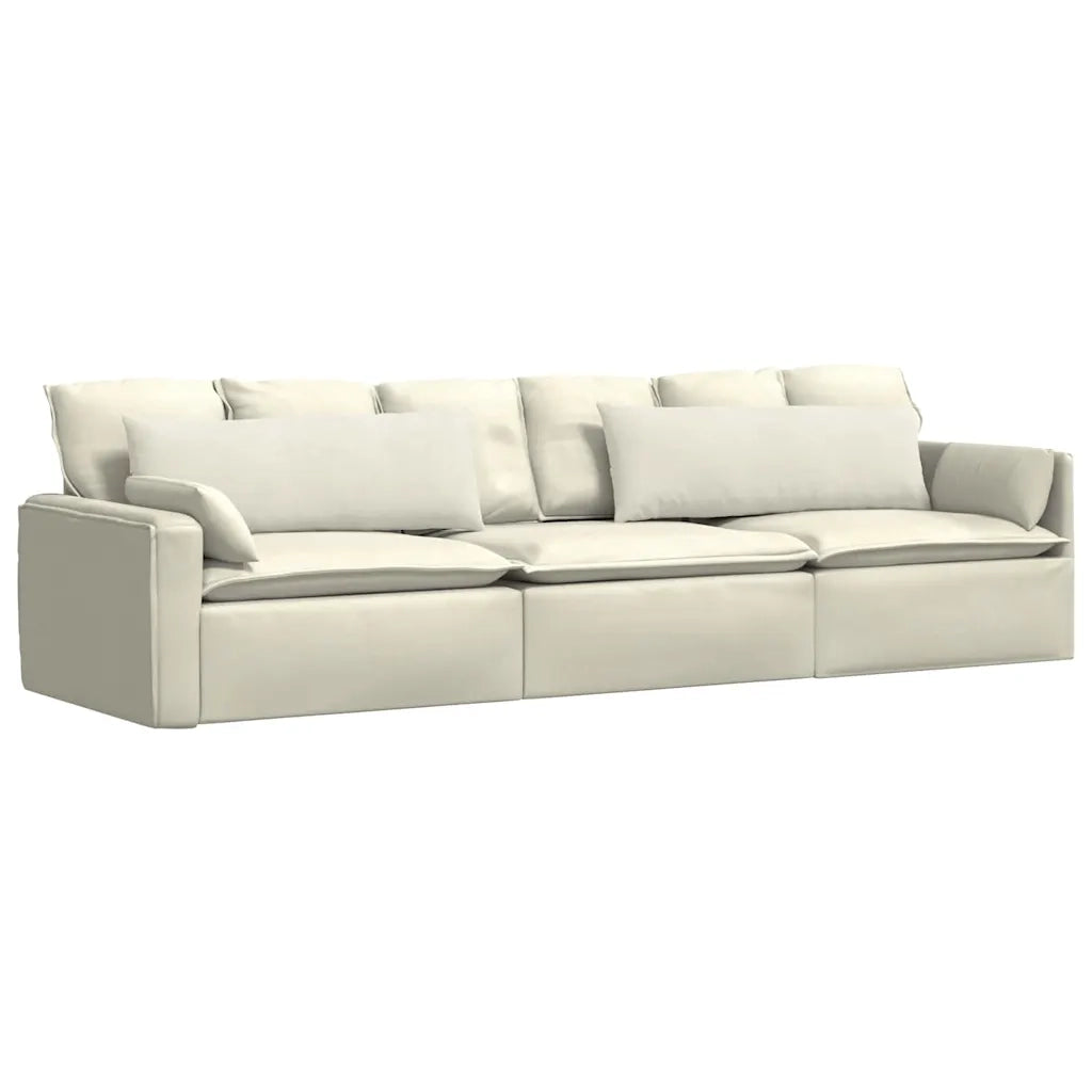 Cuscini da Divano 2 pcs Crema 120 x 40 cm Tessuto in Cords