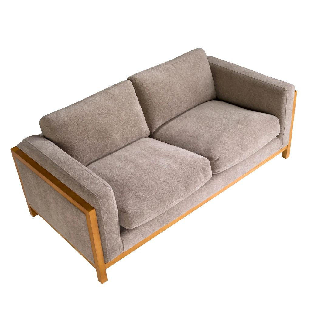 Divano a 2 posti in tessuto 192 x 92 x 88 cm colore marrone