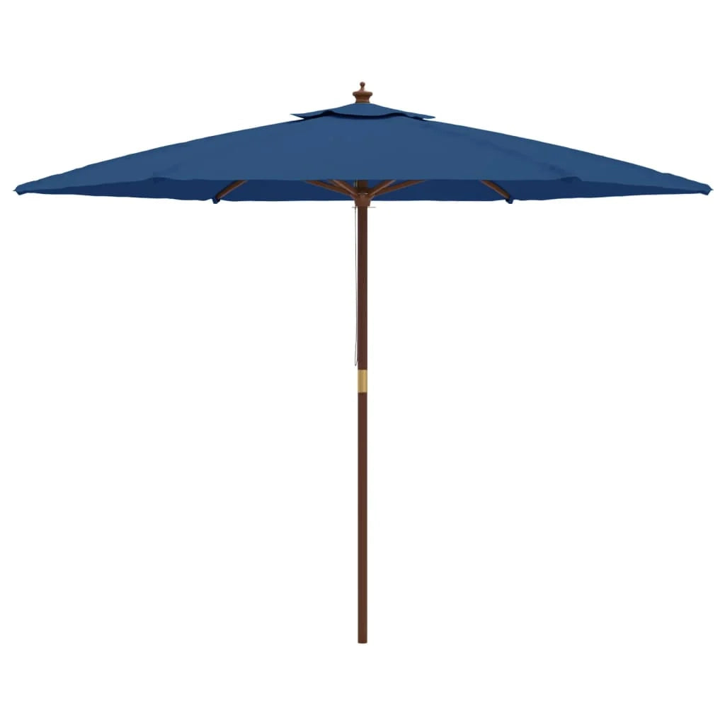 Ombrellone da giardino con palo in legno 299 x 240 cm blu 02_0008339