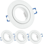 4x Quadro di installazione comprensivo di connettore GU10 - lampade da soffitto per bagno - lampade da soffitto a LED in rilievo di alluminio - Ø 84mm - bianco - impermeabile IP44