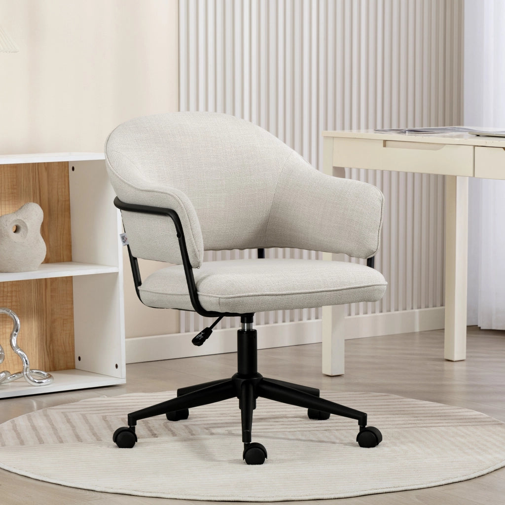 Sedia da ufficio ergonomica ¨C zephmum ¨C 63x65x83-92 cm, crema