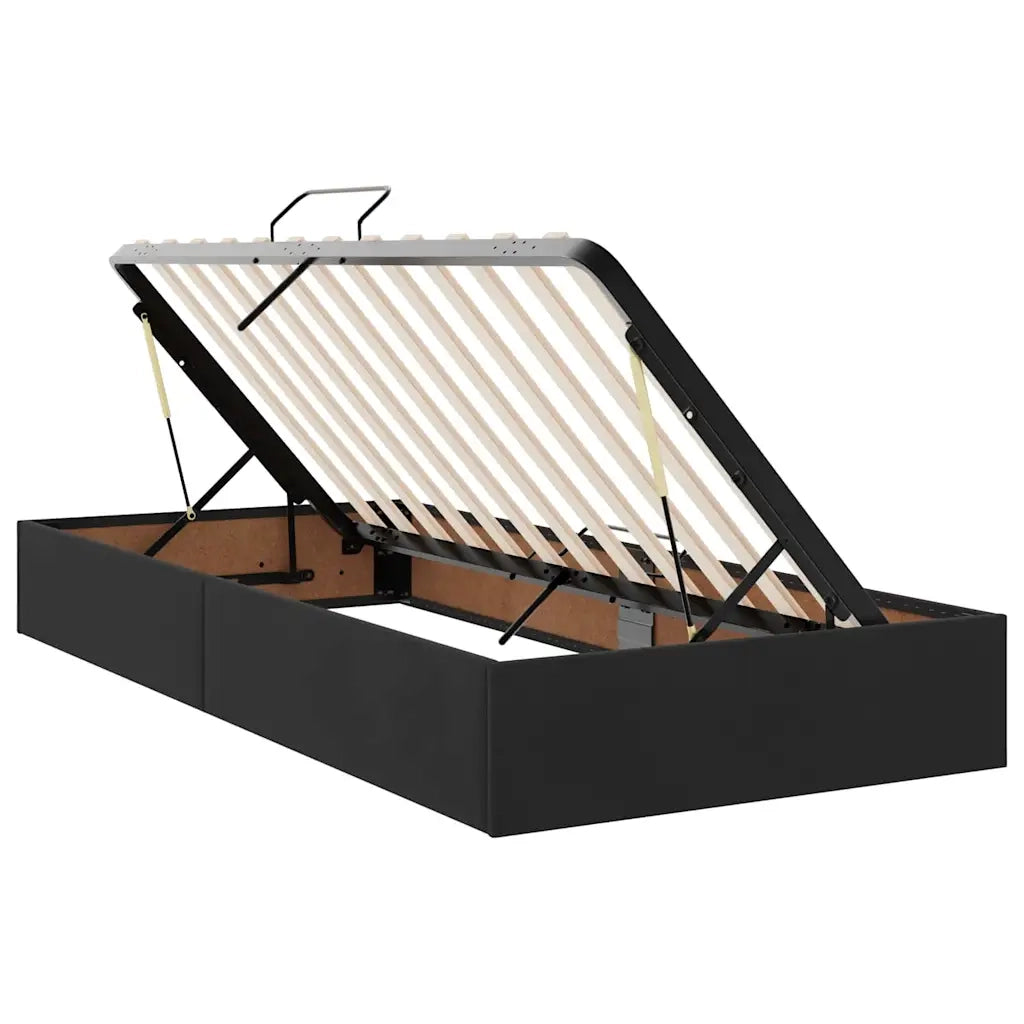 Letto con Contenitore con materasso Nero 200 x 200 cm Velluto