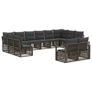 Set Divano da Giardino 12 pcs Grigio polyrattan 3435857
