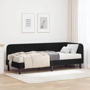 Cornice del letto ad angolo Nero 80 x 200 cm Velluto