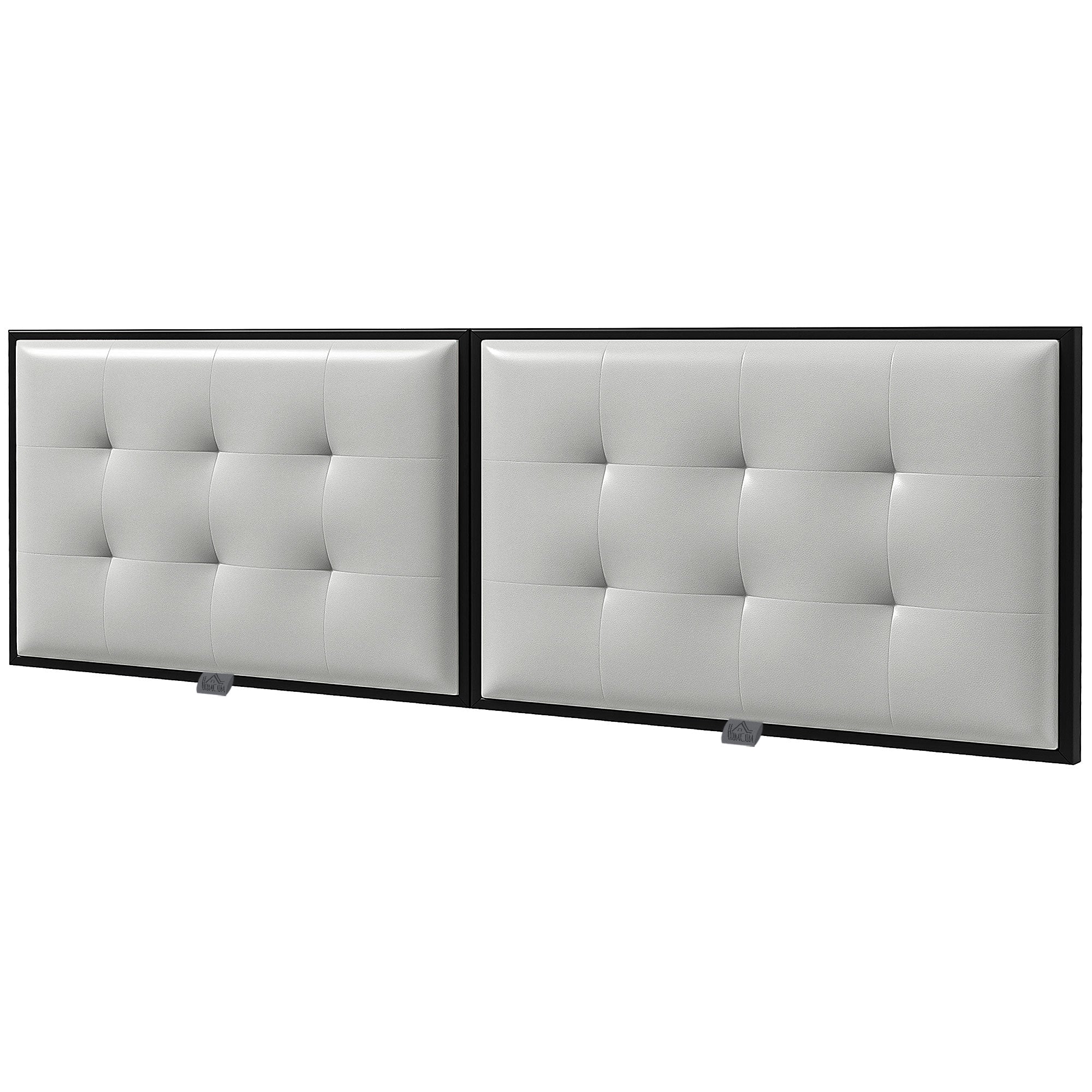 Testiera Letto Matrimoniale in Microfibra Imbottita Trapuntata a Bottoni per Letti da 180cm  Grigio Chiaro